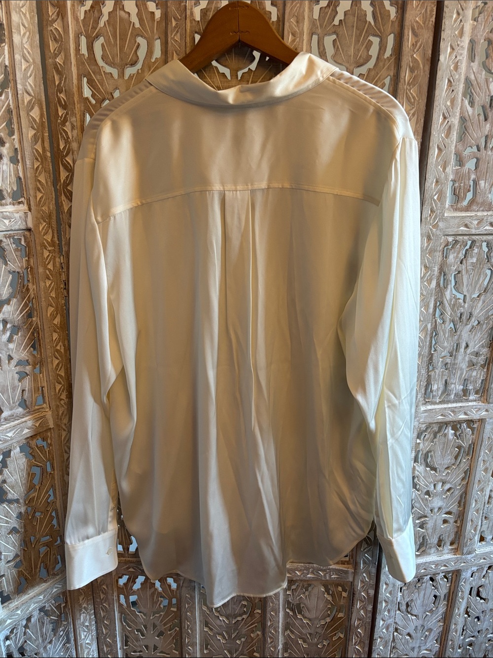 Quince Washable Silk Blouse Ivory XL NWT - Picture 11 of 12